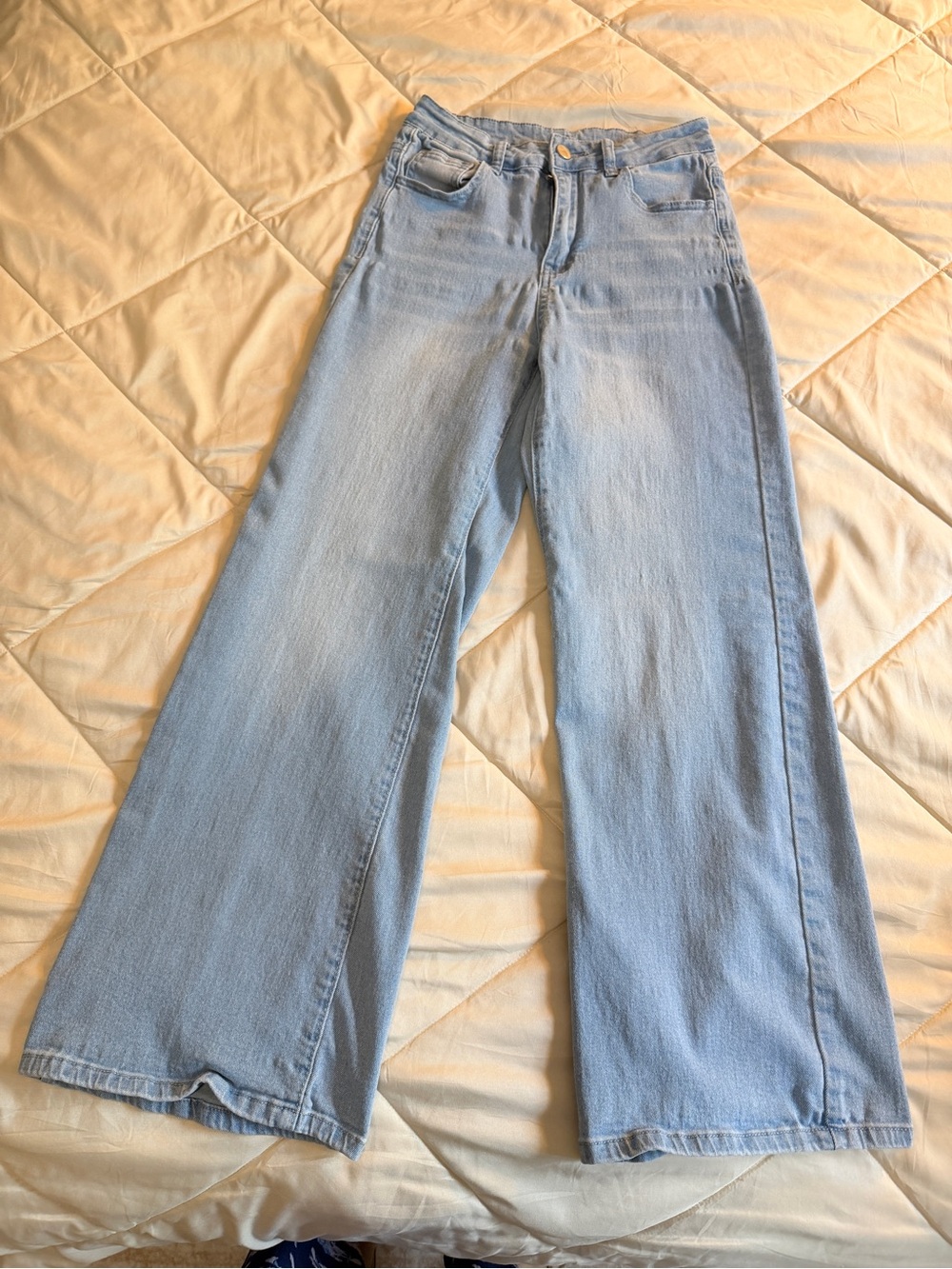 High-Rise Wide-Leg Light Blue Jeans for Women